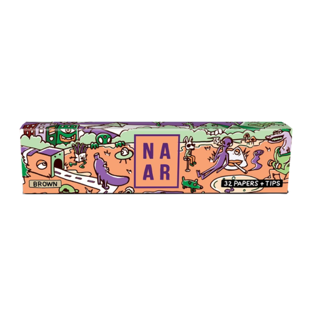 NAAR ET Sesh 11/4 Brown Rolling Papers+Tips - 24ct