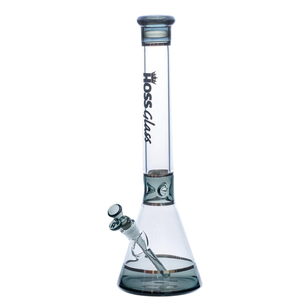 Hoss Glass 18" Tri-Section Platinum Banded Beaker