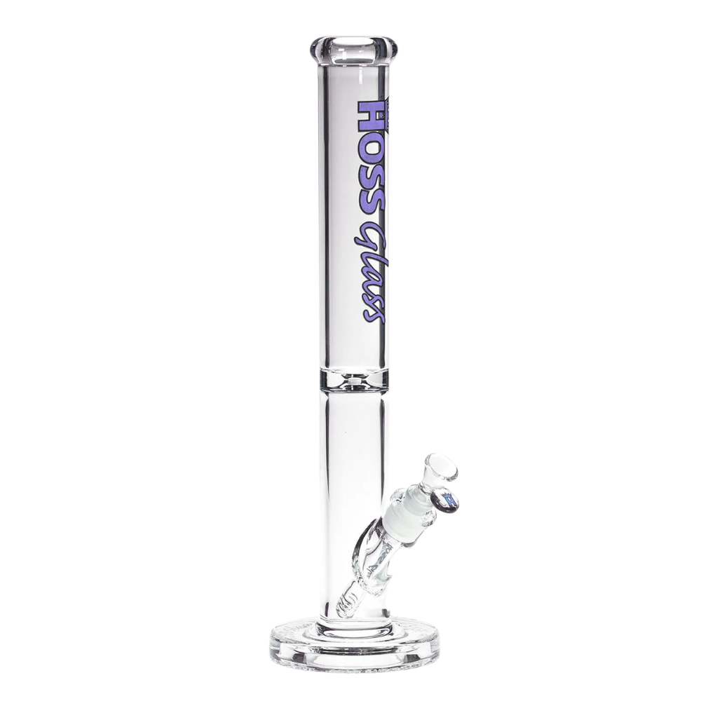 18" Hoss Glass Straight Tube with Embossed Base