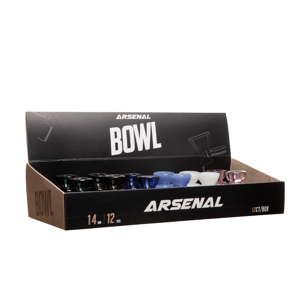 Arsenal 14mm Crown Series Glass Bowl - 12ct