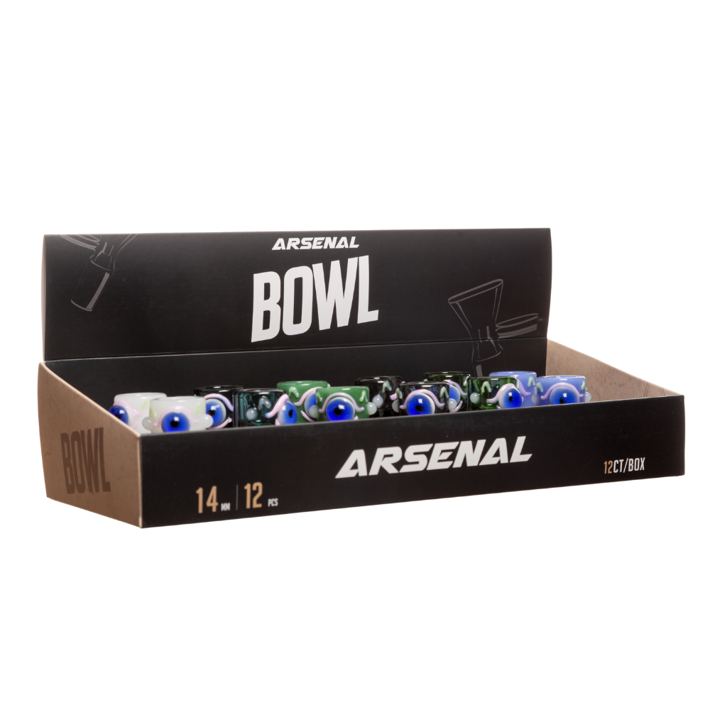 Arsenal 14mm Bird Eye Glass Bowl - 12ct