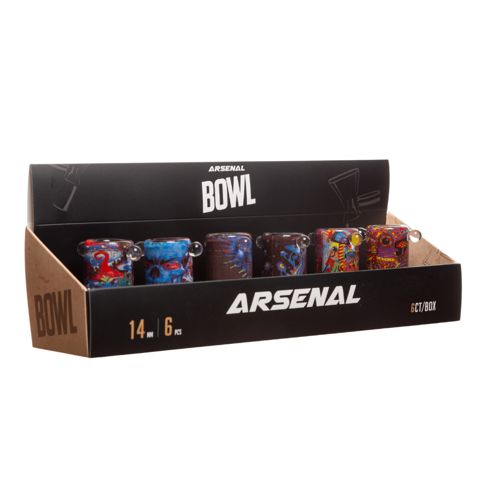 Arsenal 14mm  Magic Mushroom Glass Bowl - 6ct