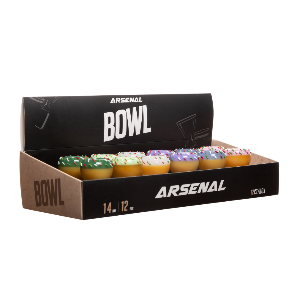 Arsenal 14mm Sprinkle Donut Glass Bowl - 12ct