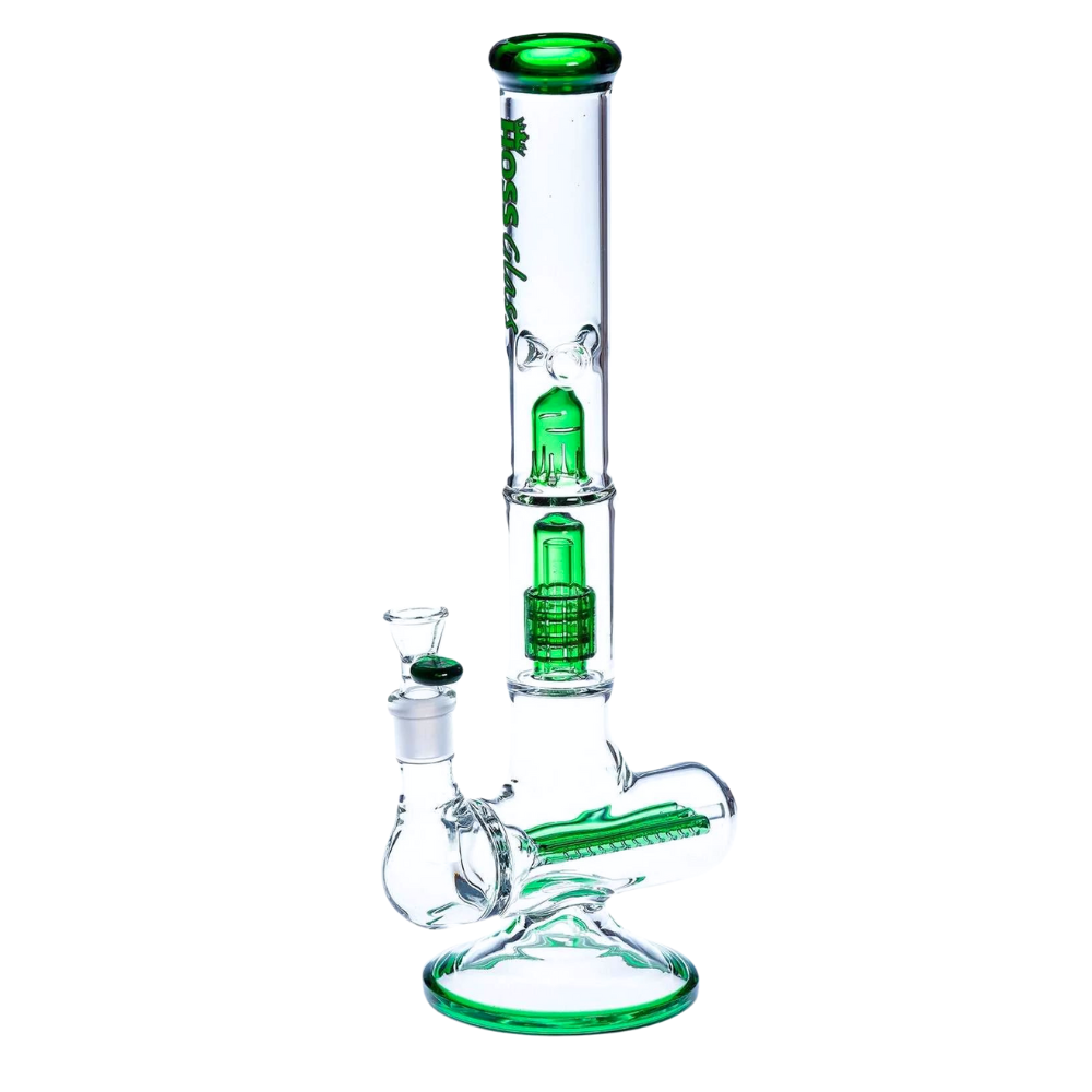 16" Hoss Glass Triple Inline Stemless to Grid Percolator