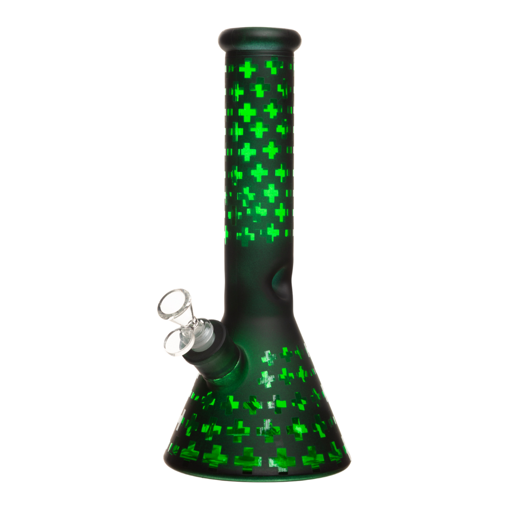 12" 7mm Stickers Glass Bong w/ Gift Box