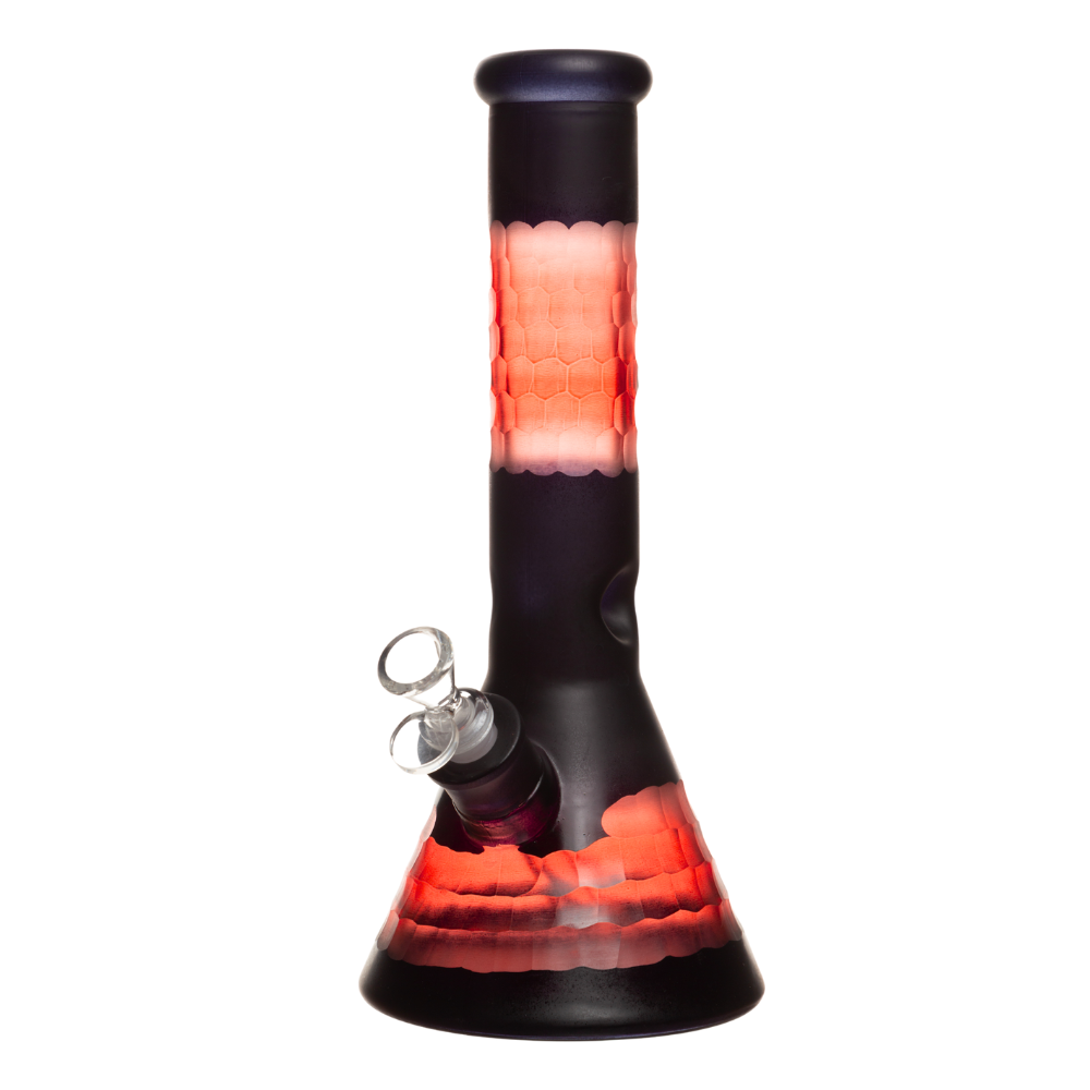 12" 7mm Patchwork Glass Bong w/ Gift Box