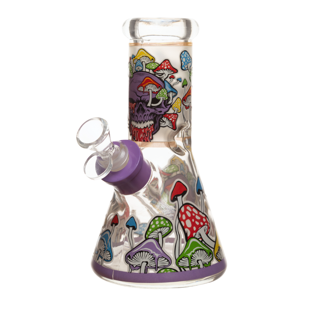 8" 7mm Mushroom Glass Bong w/ Gift Box