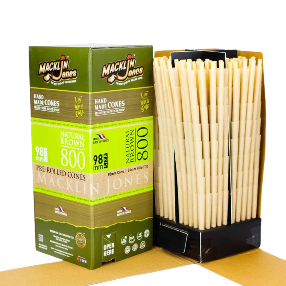 Macklin Jones Natural Brown King Size Pre-Rolled Cones - 800ct