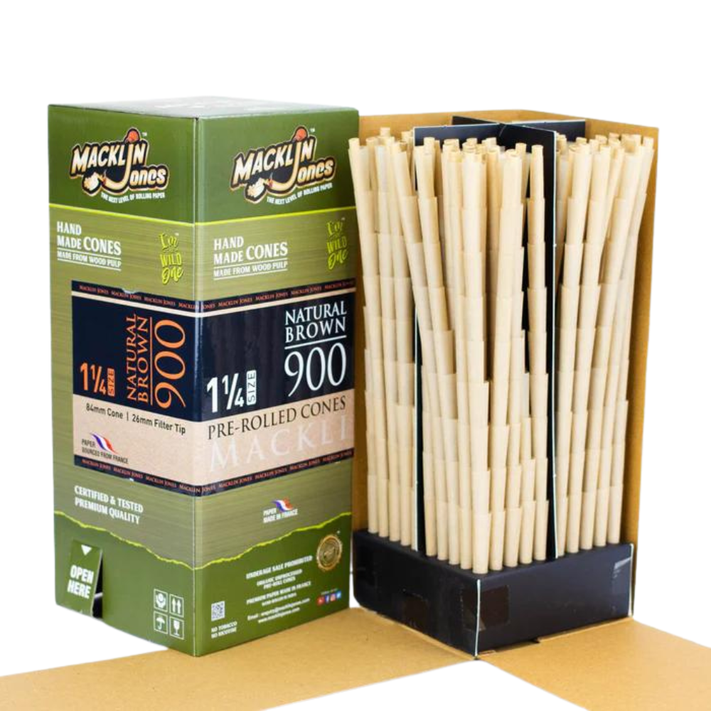 Macklin Jones Natural Brown King Size Pre-Rolled Cones - 800ct