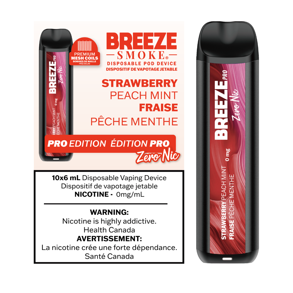 Breeze  Zero Nic 2000 Puffs Disposable Vape - 10ct