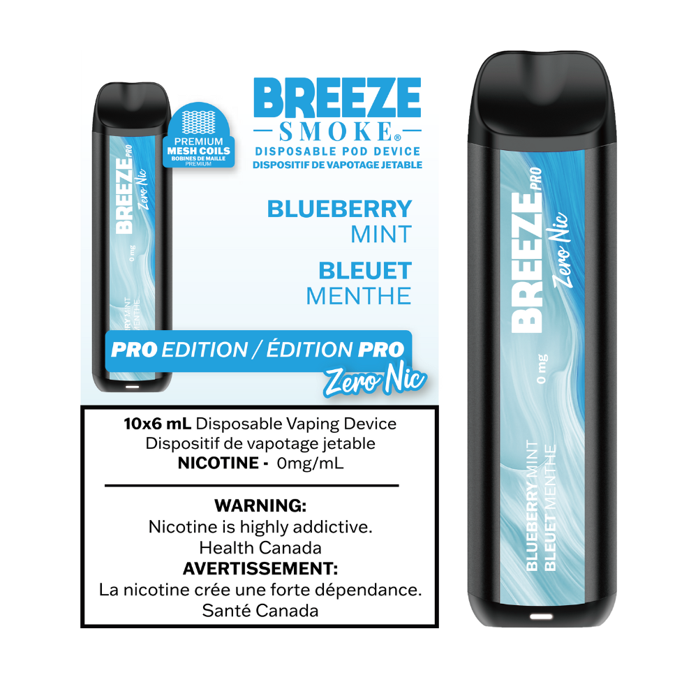 Breeze  Zero Nic 2000 Puffs Disposable Vape - 10ct