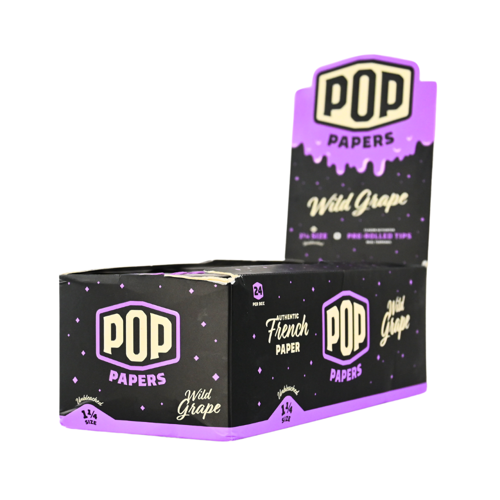 Pop Paper 1 1/4 Ultra Thin Unbleached Paper and Flavoured Tips - 24ct