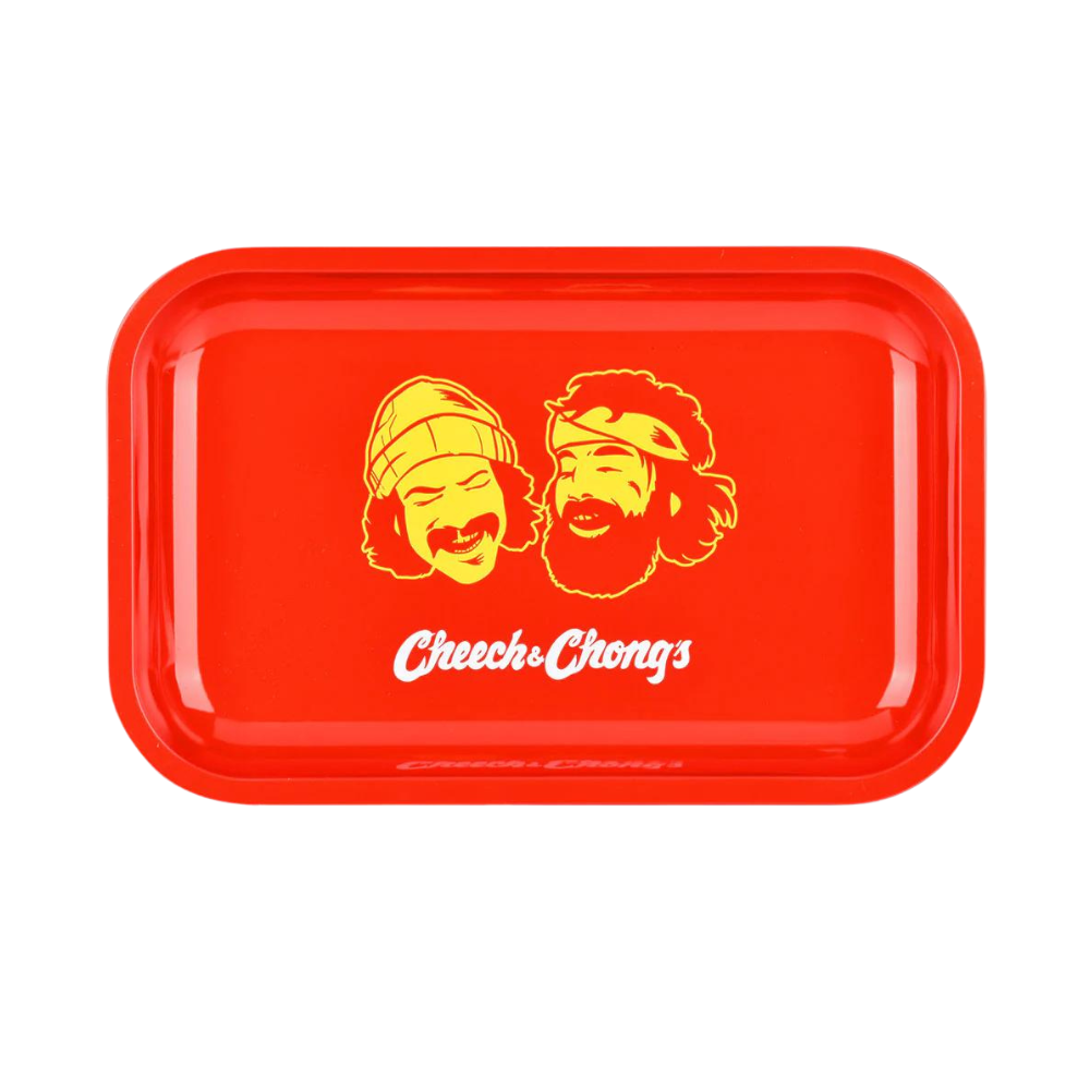 Pulsar X Cheech & Chong Yellow Mini Metal Rolling Tray w/ Lid - Medium