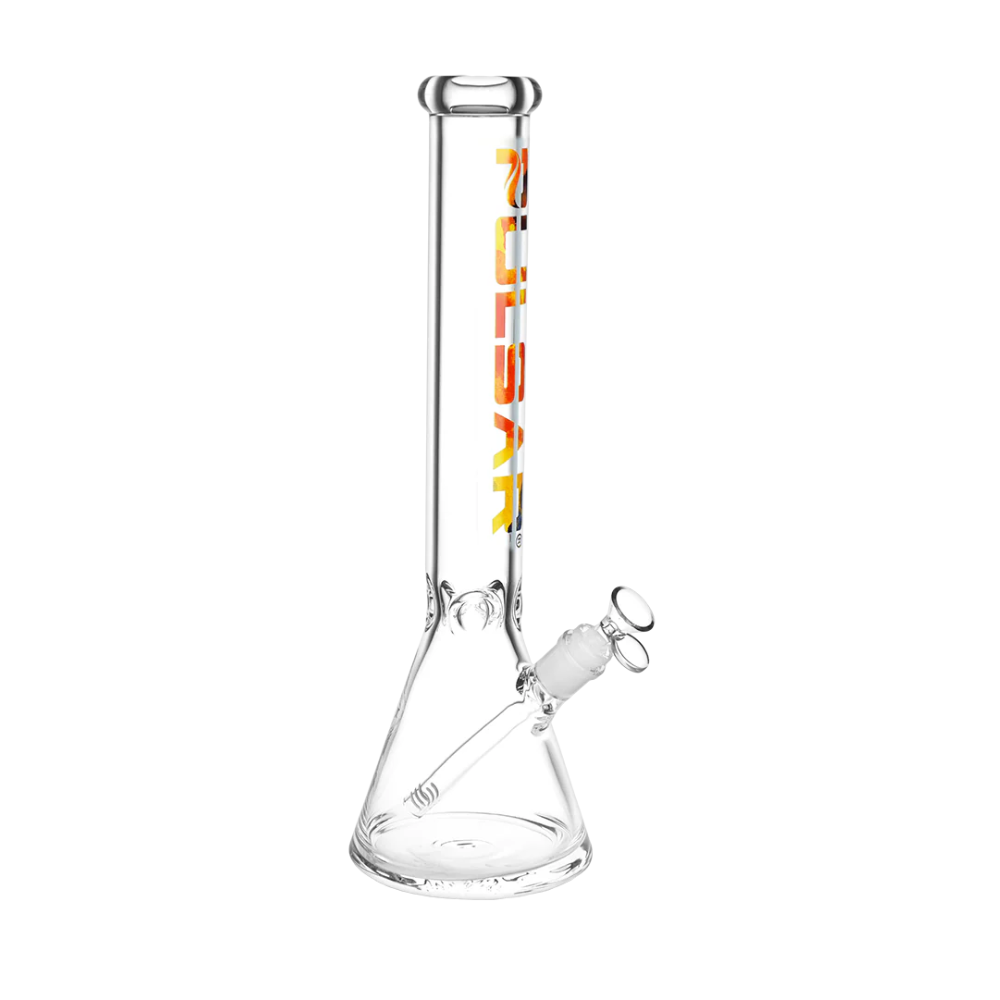 16.25" Pulsar Illustrated Logo Beaker Bong - Assorted Colours