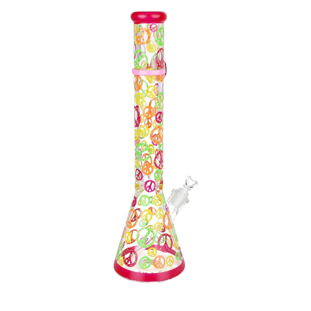 18" Pulsar Peacekeeper Glow In The Dark Beaker Bong