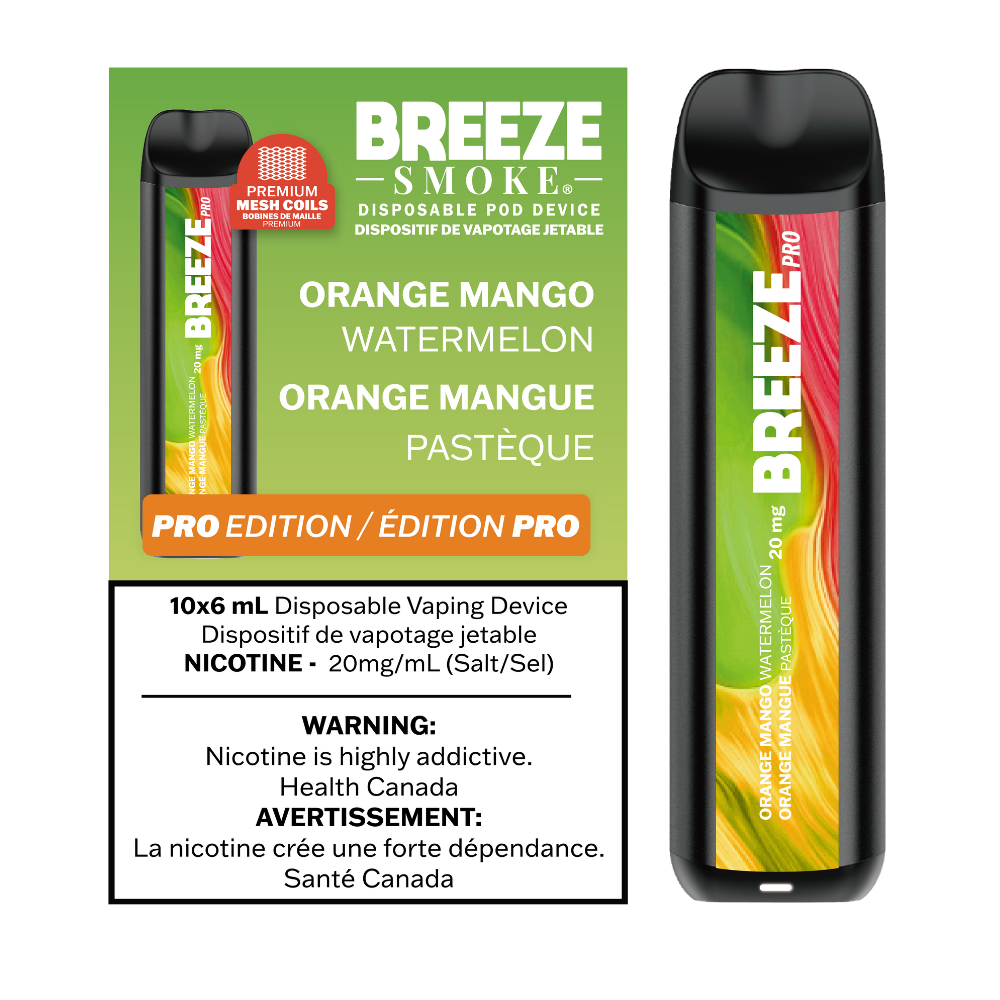 Breeze Pro 20mg 2000 Puffs Disposable Pod Device - 10ct