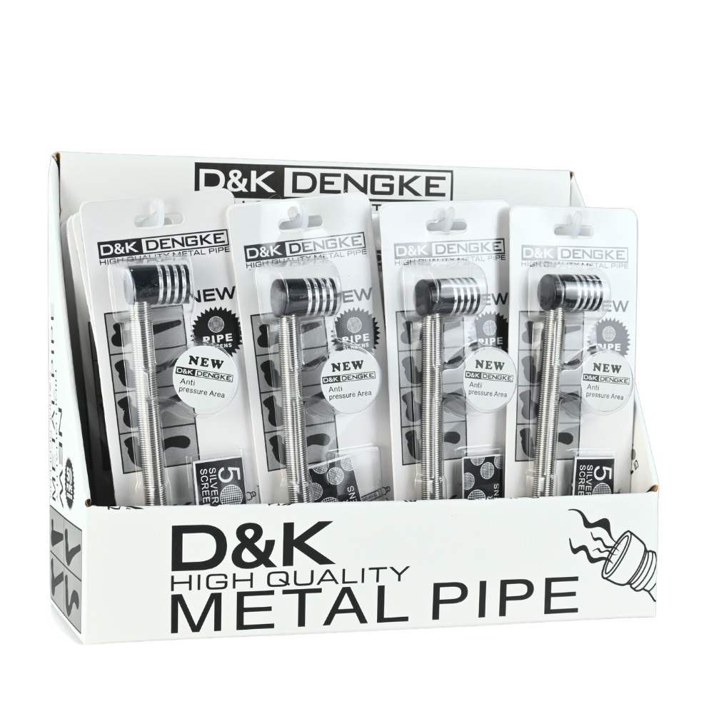 D&K 132mm CoilMaster Smoking Metal Pipe w/ Screens - 16ct