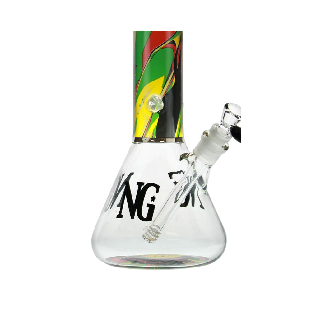 18" 7mm Nice Glass Rasta Legend Beaker