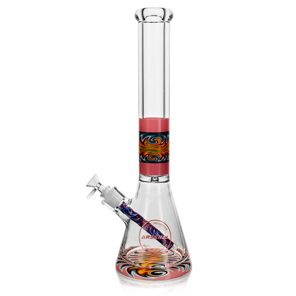 16" 7mm Arsenal Psychedelic Blaze Glass Bong