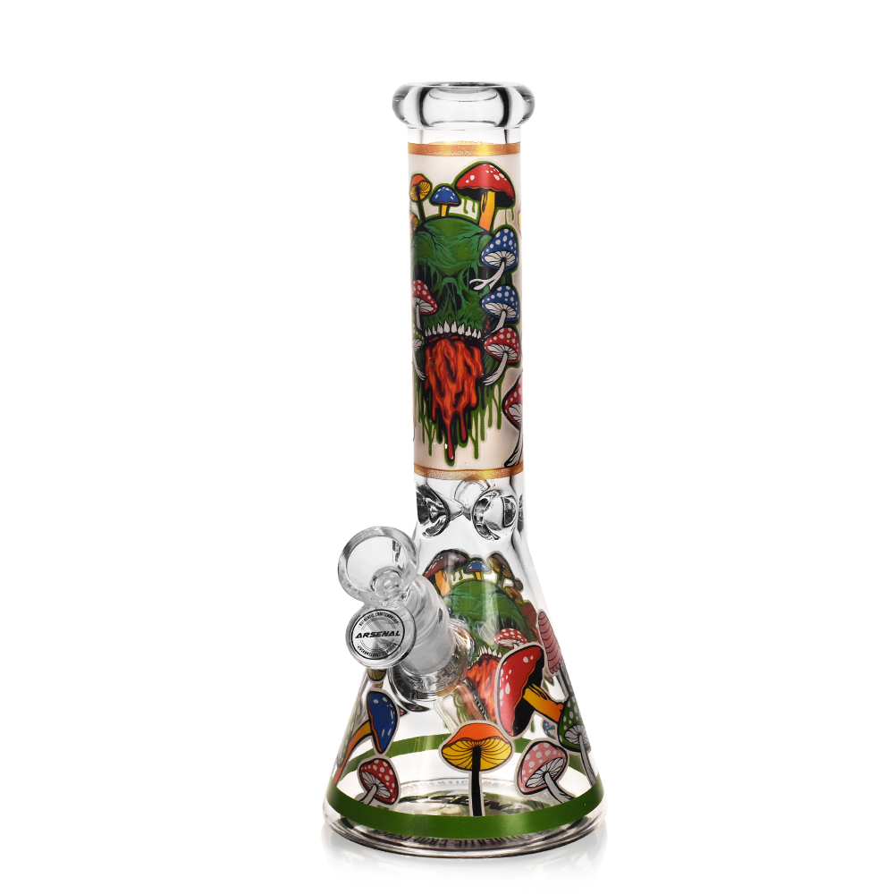 10" 5mm Arsenal Mushroom Mortis Glass Bong