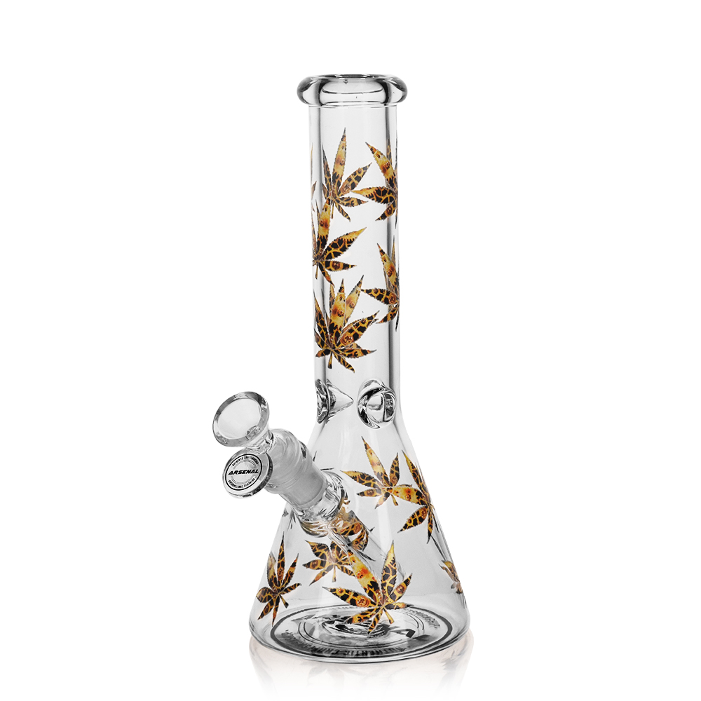 10" 5mm Arsenal Leafy Lush Glass Bong