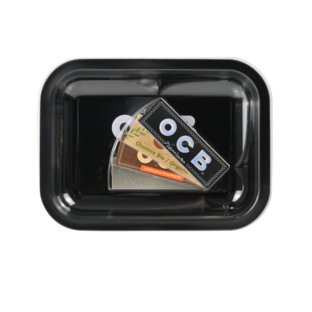 OCB Metal Rolling Tray Prepack Series FS1 - Small Tray w/ 11/4 papers - 12ct