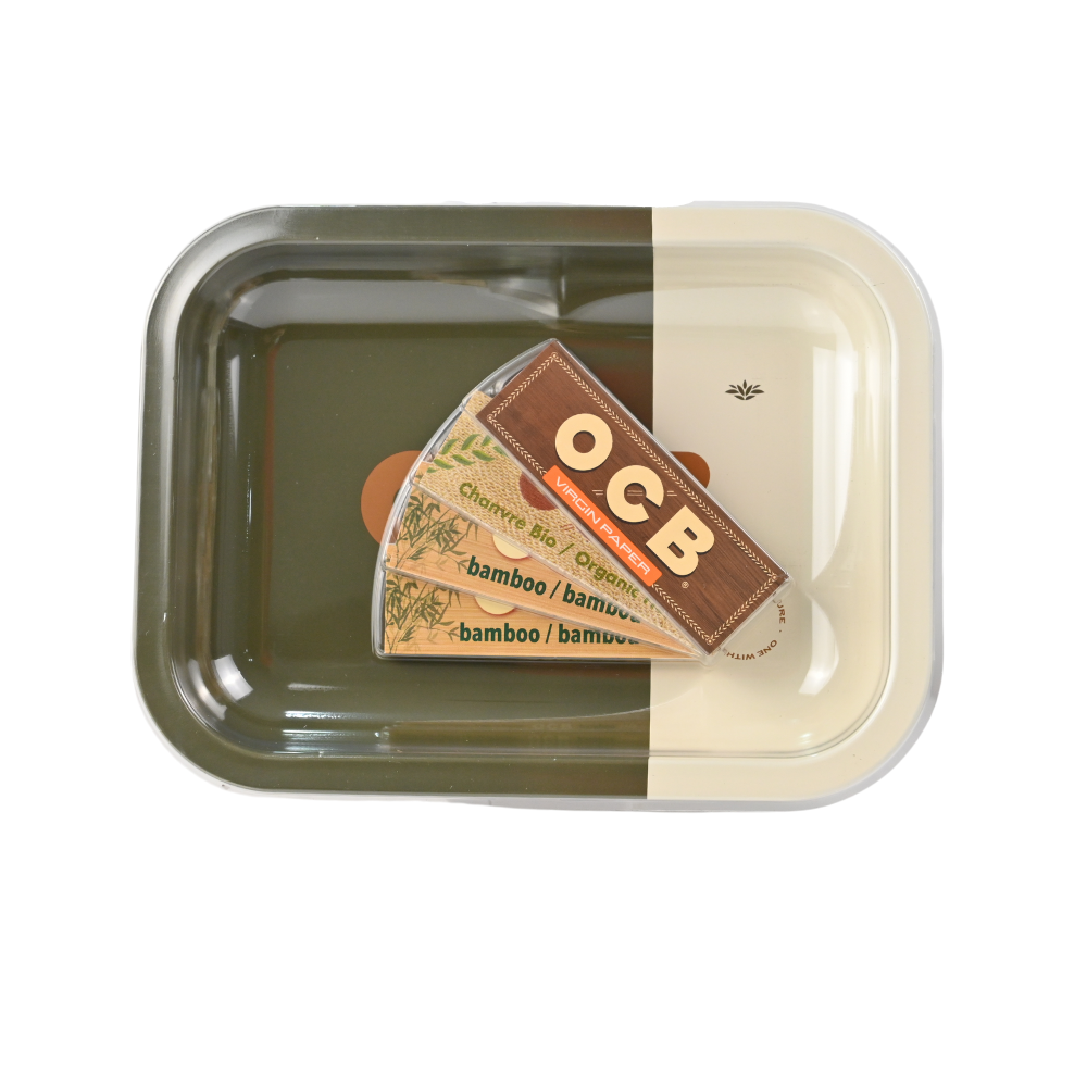 OCB Metal Rolling Tray Prepack Series FS1 - Small Tray w/ 11/4 papers - 12ct