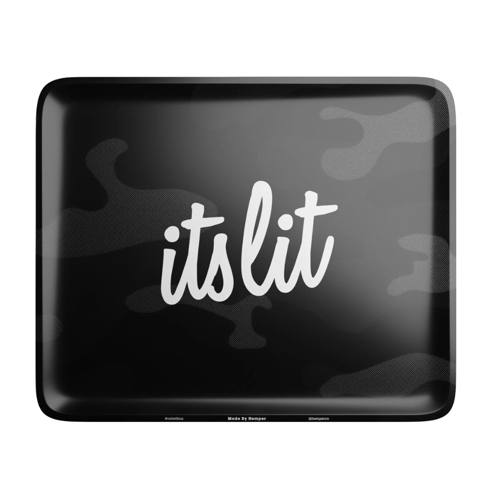 Hemper It's Lit Black Camouflage Rolling Tray