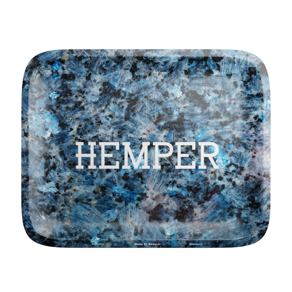 Hemper Luxe Marble Black/Blue Rolling Tray