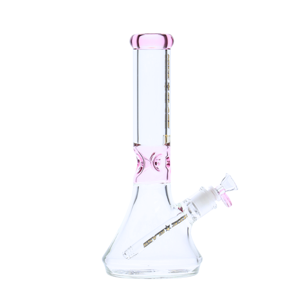 13" Nice Glass 7mm Flat Base Beaker Bong - Assorted Colours