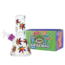 8" 7mm Rainbow Leaf Beaker Deluxe Smoke Box