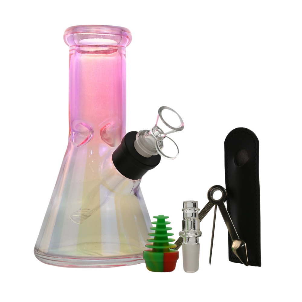 8" Rainbow 5 in 1 Glass Bong Kit