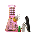 8" Checkered Pattern Glass Bong Kit