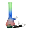 12" Iridescent Rainbow Glass Bong Dab Kit