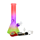 12" Iridescent Rainbow Glass Bong Dab Kit