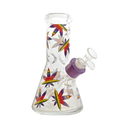 8" Rainbow Leaf Glass Bong Dab Kit