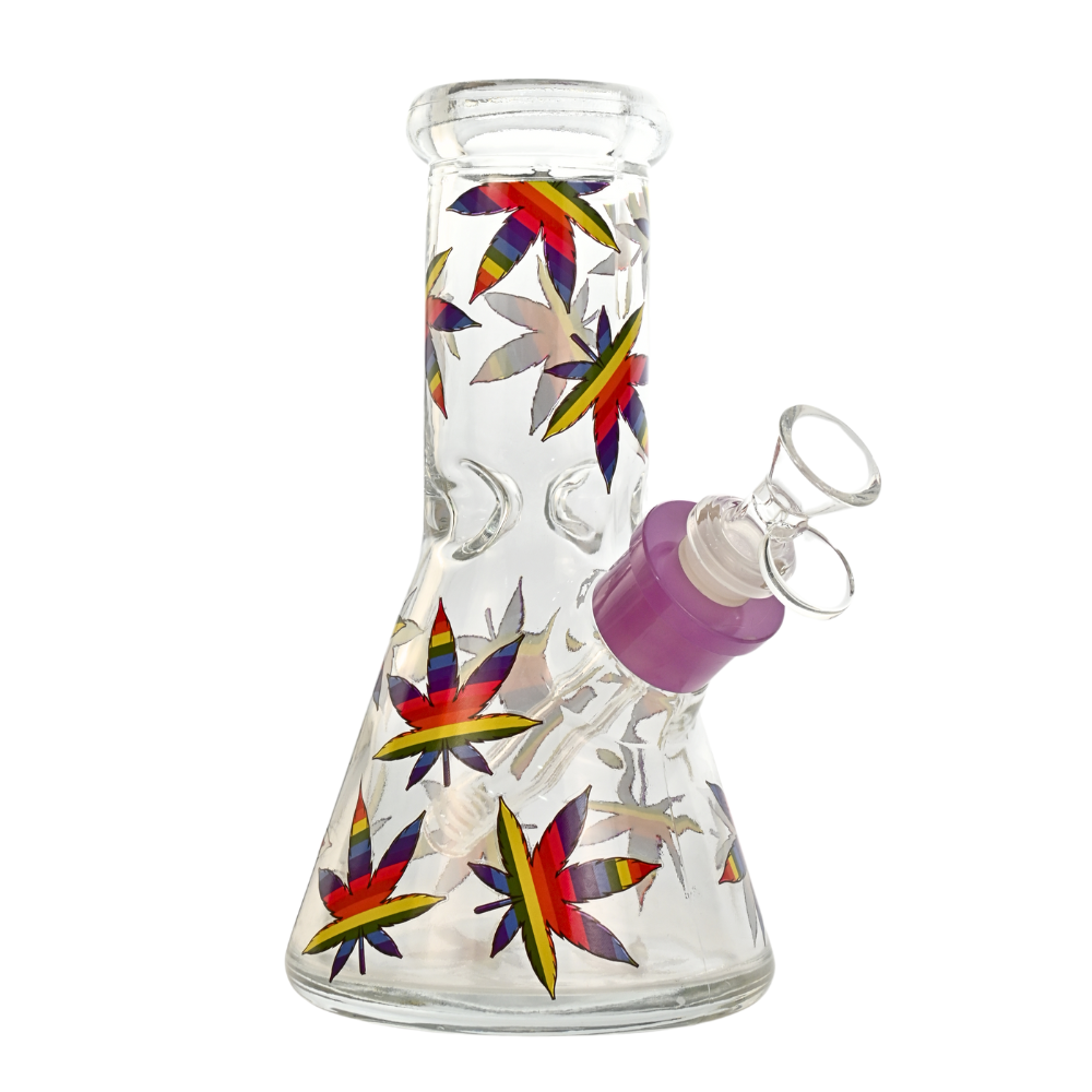 8" Rainbow Leaf 6-in-1 Glass Bong Kit