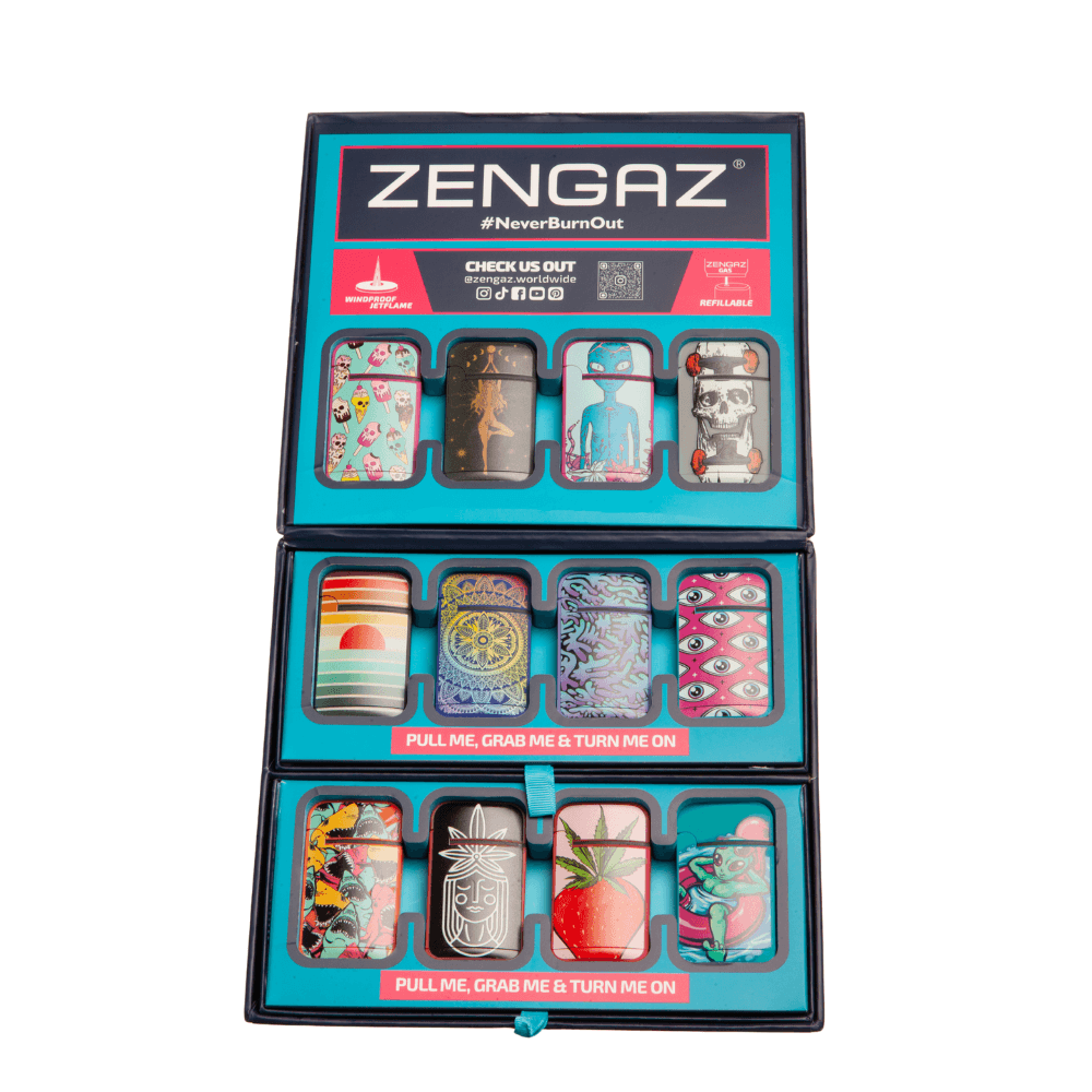 Zengaz Wing (ZL-13) Jet Rubberized Cube Lighters - 48ct