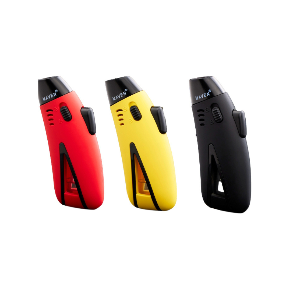 Maven Razor Pocket Torch Lighter - 9ct (Black/Red/Yellow)