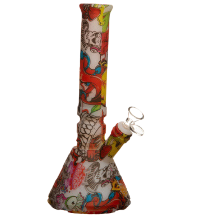 12" Trippy Art Silicone Bong