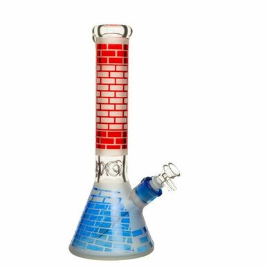 14" 7mm Brix Sandblasted Glass Bong