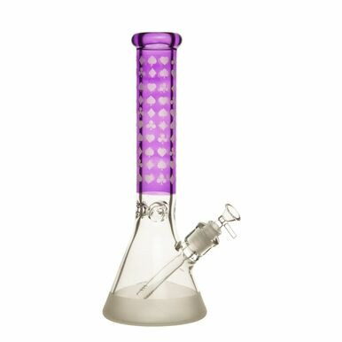 14" 7mm Deck Sandblasted Chrome Glass Bong