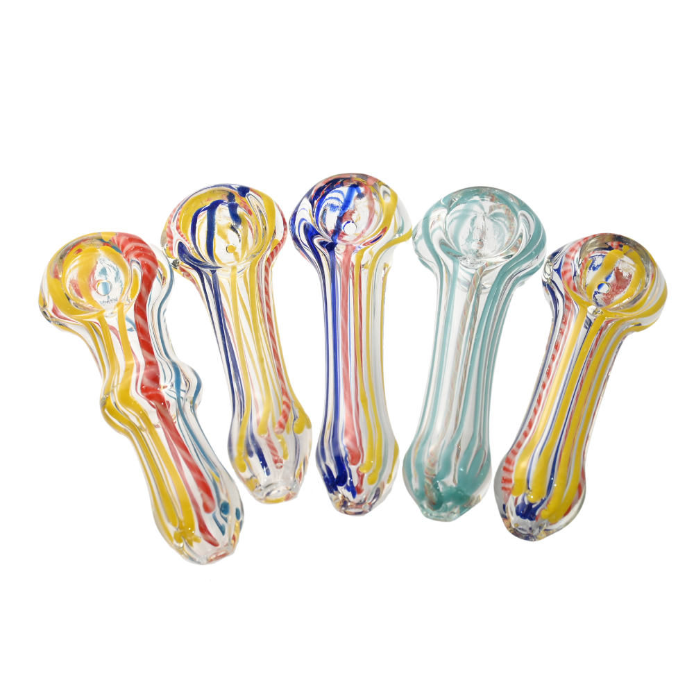 3" Peanut Linear CL Glass Hand Pipe - 50ct