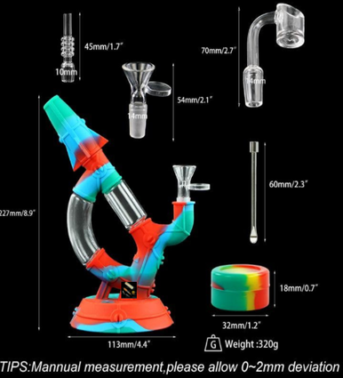 9" Andromeda D-Shaped Glass Dab Rig