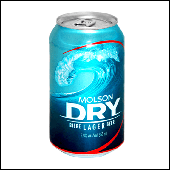 MOLSON DRY BEER - 355ML - STASH CAN