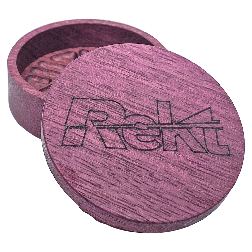 REKT X ARTISANAT M - LIMITED EDITION - WOODEN TOOTHLESS GRINDER - PURPLE HEART -DIA' 2.5"