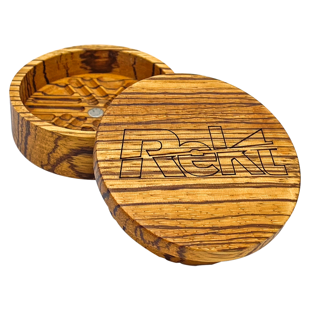 REKT X ARTISANAT M - LIMITED EDITION - WOODEN TOOTHLESS GRINDER - ZEBRA WOOD - DIA' 2.5"