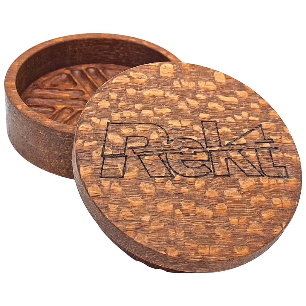 REKT X ARTISANAT M - LIMITED EDITION - WOODEN TOOTHLESS GRINDER - LACEWOOD - DIA' 2.5"