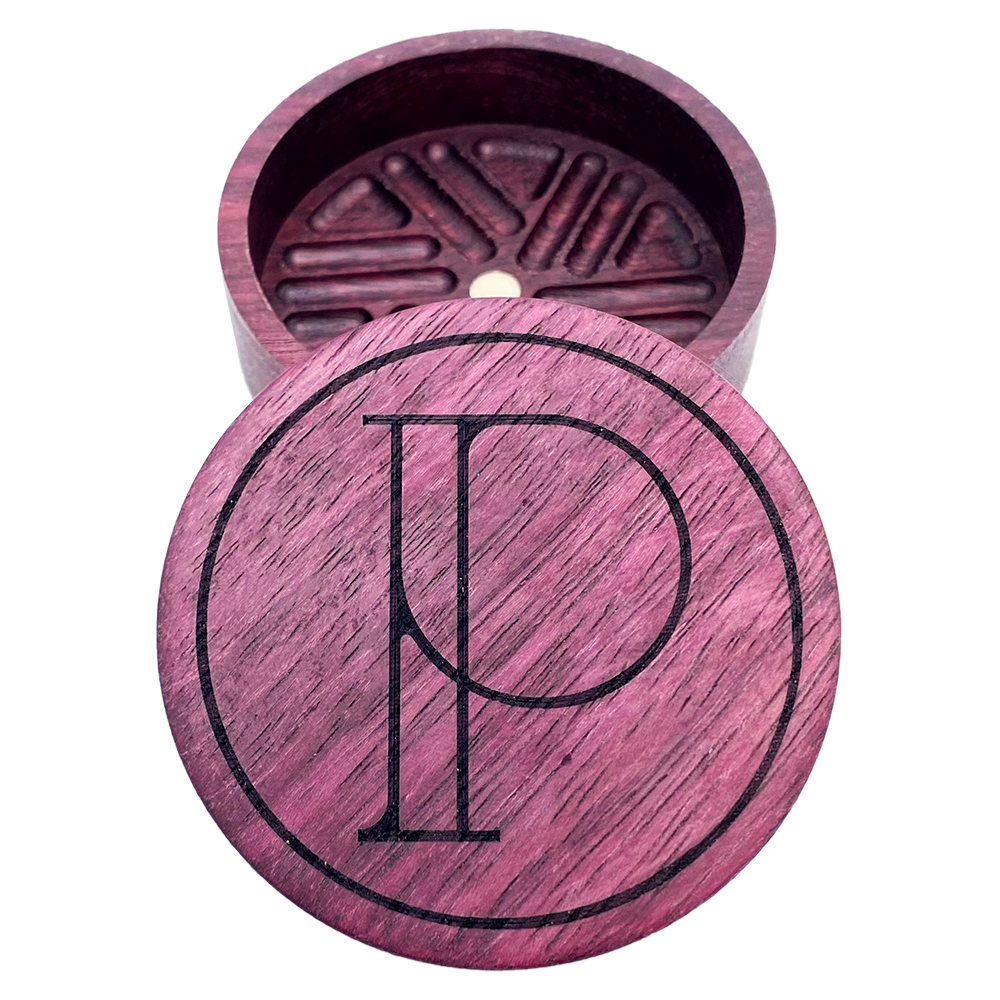 PROHIBITION X ARTISANAT M - LIMITED EDITION - WOODEN TOOTHLESS GRINDER - PURPLE HEART -DIA' 2.5"