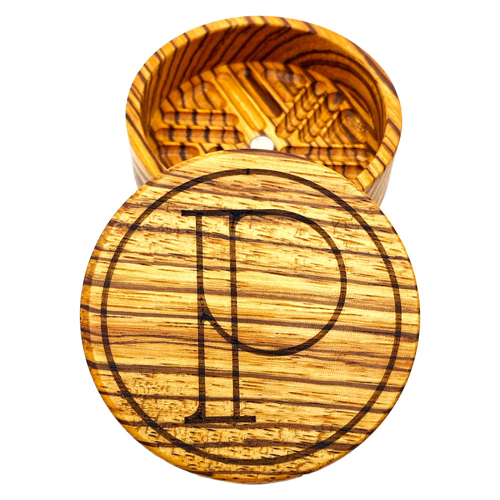 PROHIBITION X ARTISANAT M - LIMITED EDITION - WOODEN TOOTHLESS GRINDER - ZEBRA WOOD - DIA' 2.5"